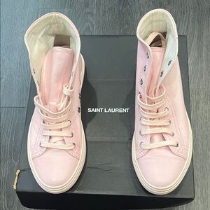 Saint Laurent Light Pink High-Top Sneakers